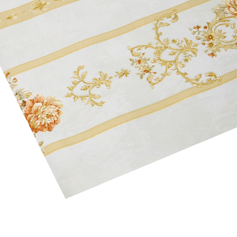 Living and Home Floral Pattern Rectangle 3D Embossed Gold Non-Pasted Wallpaper Image 5