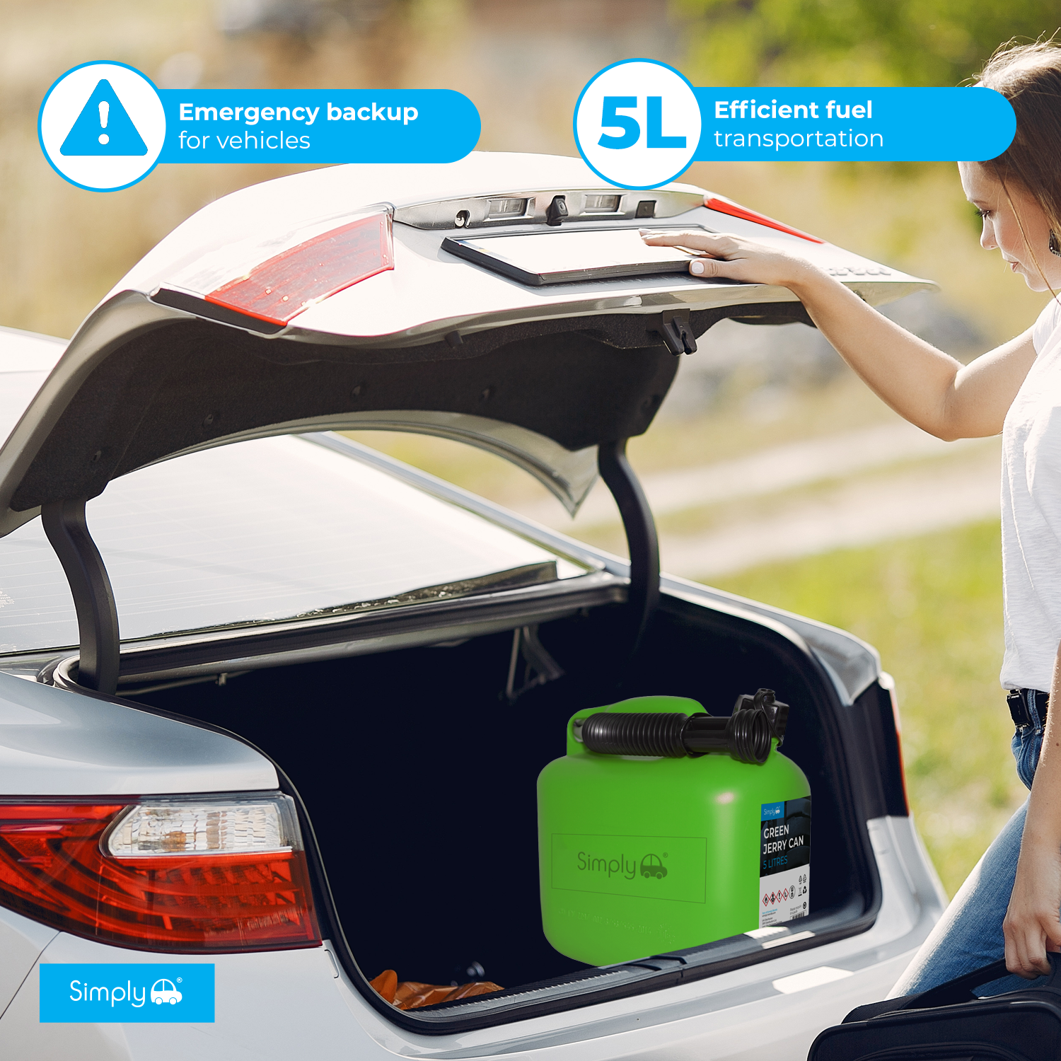 Simply Auto Plastic Fuel Can Green Image 4