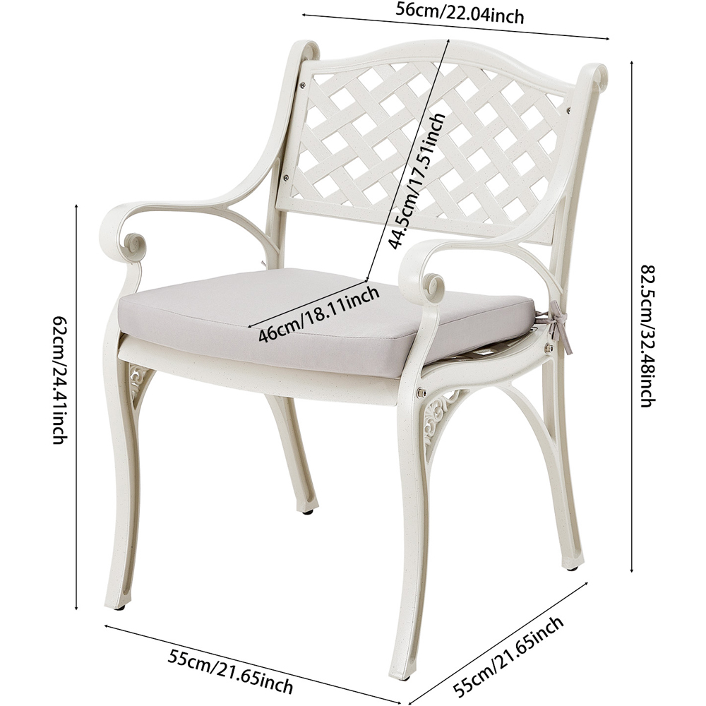 Living and Home 4 Seater White Bistro Set Image 7