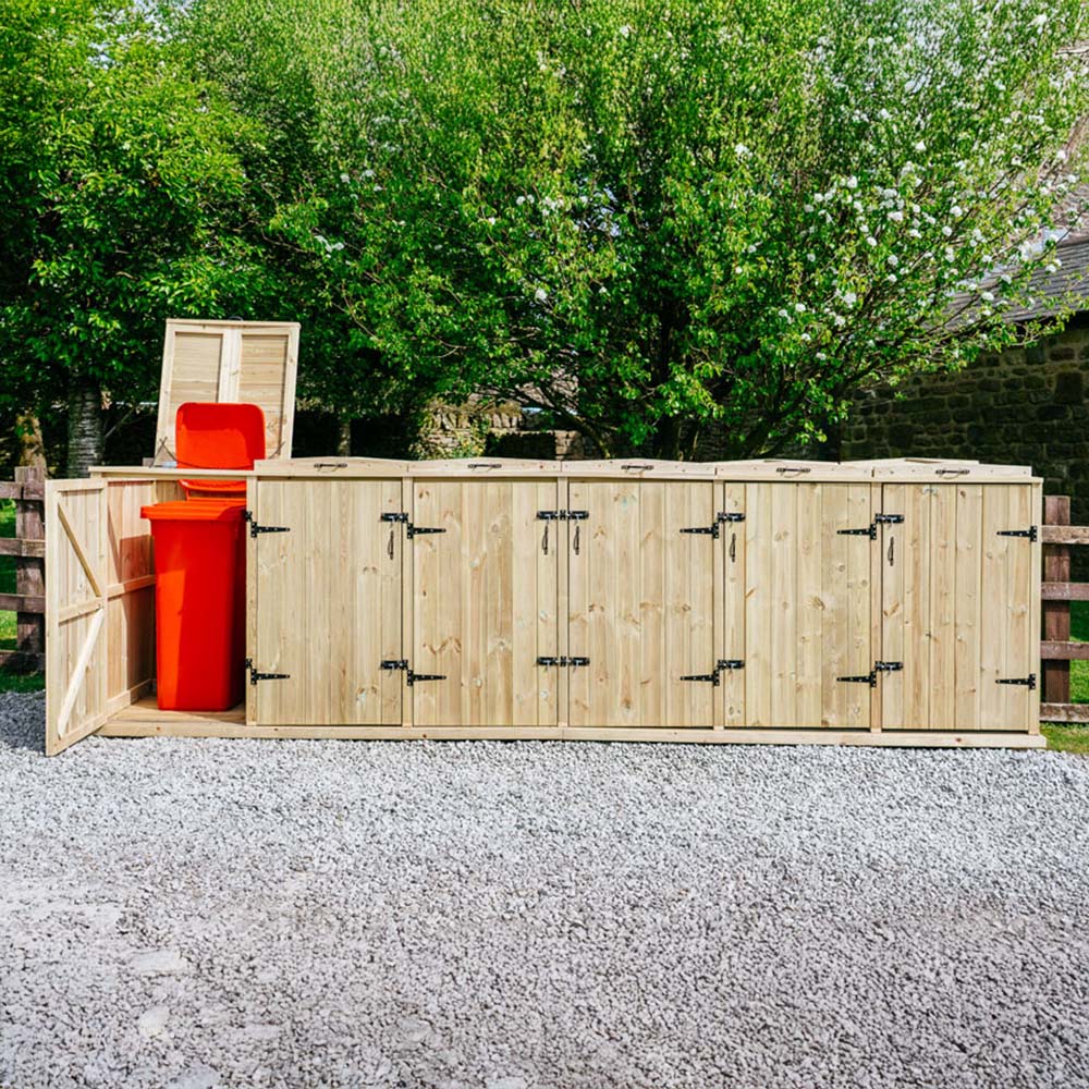 The Garden Village Chatburn 360L Sextet Wheelie Bin Storage Image 9