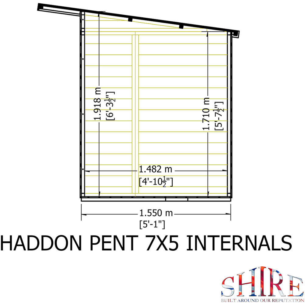 Shire Haddon 7 x 5ft Pent Garden Summerhouse Image 8