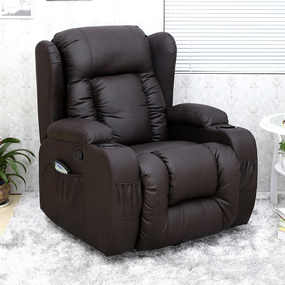 Furniture Online Caesar Brown Bonded Leather Recliner Chair Image 5