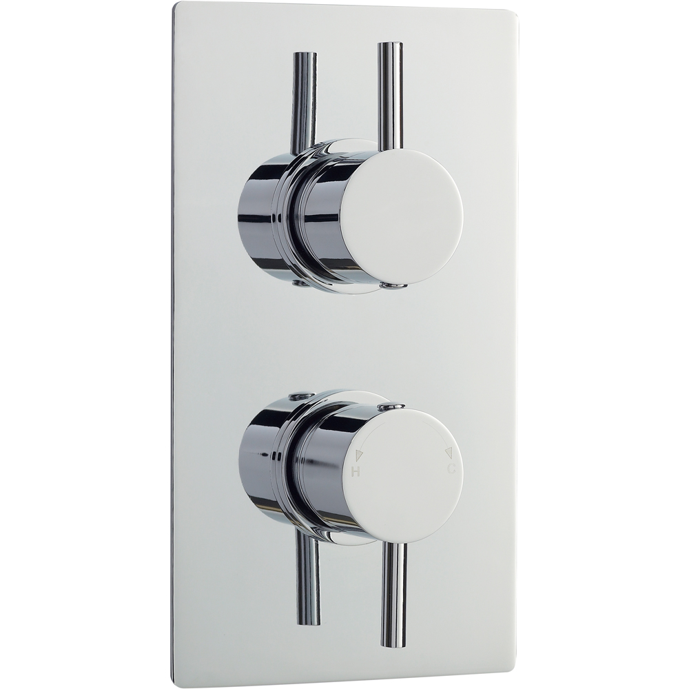 nuie Chrome Twin Thermostatic Shower Valve with Diverter Image 1
