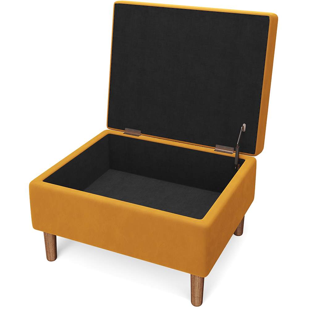 Living and Home Yellow Velvet Storage Ottoman Image 4