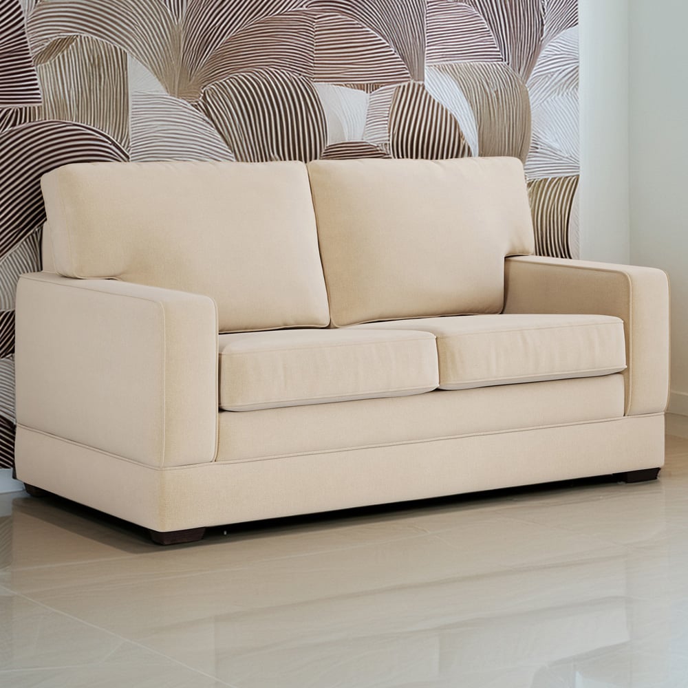 Jay-Be Urban 2 Seater Brushed Twill Linen Sofa Bed with e-Pocket Mattress Image 1