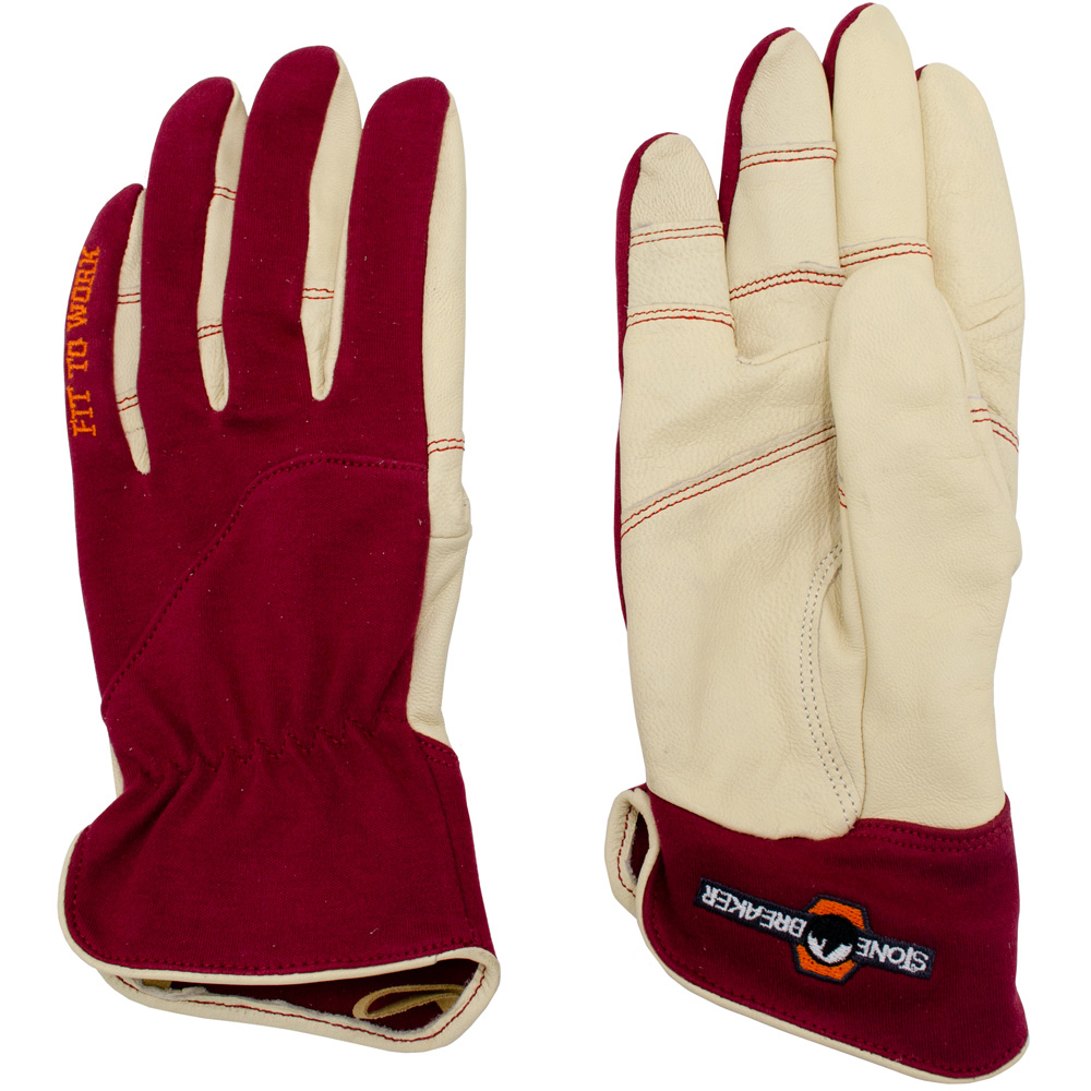 StoneBreaker Large Women's Burgandy Work Gloves Image 2