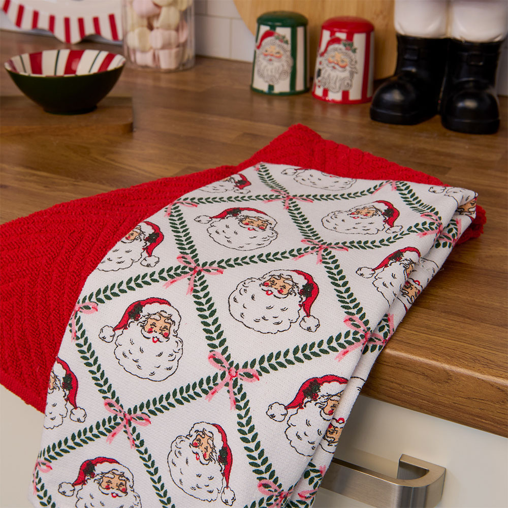 Pack of 2 Fun Santa Tea Towels Image 2