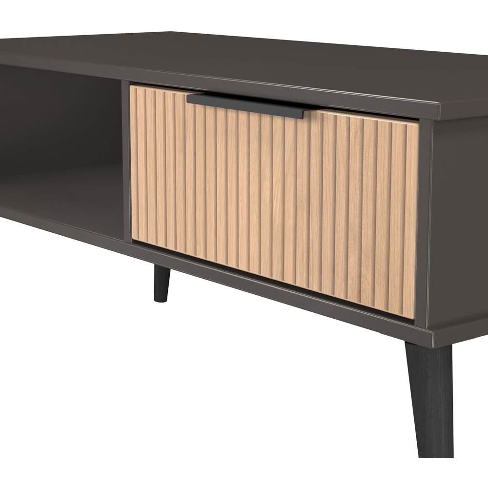 Crowndale Hong Kong Single Drawer Slatt Effect and Graphite Coffee Table Ready Assembled Image 5