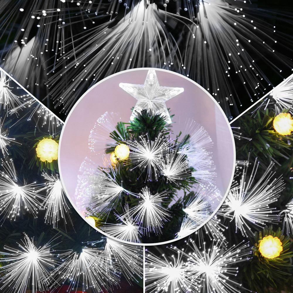 Everglow Fiber Optic LED Green Artificial Christmas Tree with Star Topper 3ft Image 3