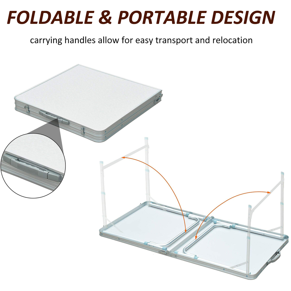 Outsunny Silver Aluminium Foldable Picnic Table Image 5
