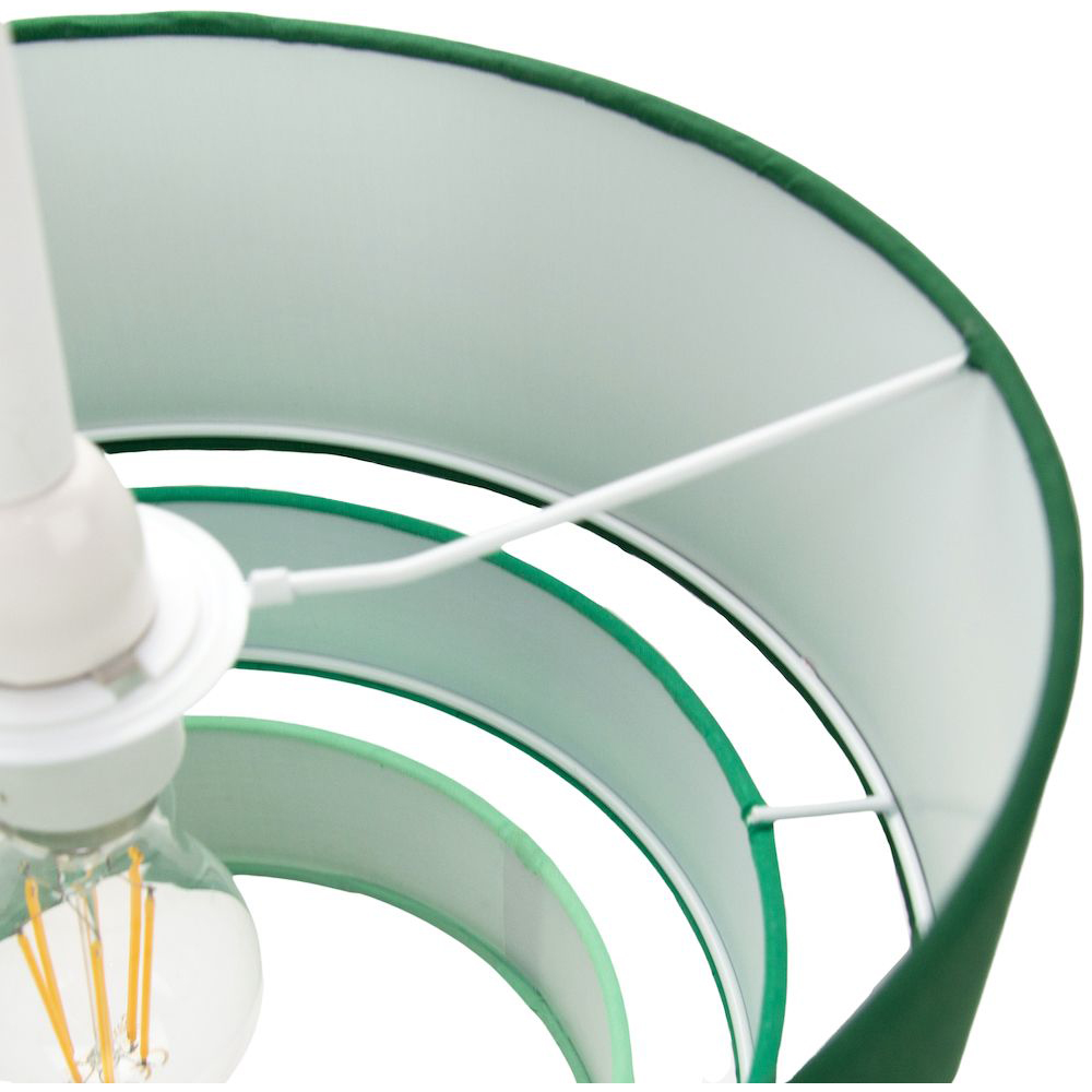 Happy Homewares 3 Tier Forest Green Cotton Round Pendant Shade Image 3