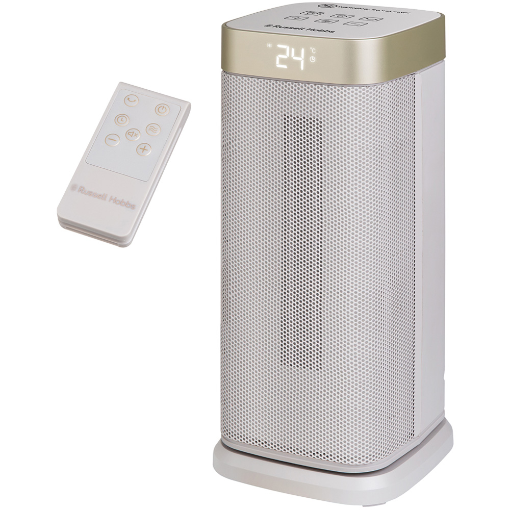 Russell Hobbs RHCTH2002G-SMT Stone and Gold Square Smart Wi-Fi Enabled Ceramic Heater 2000W Image 1