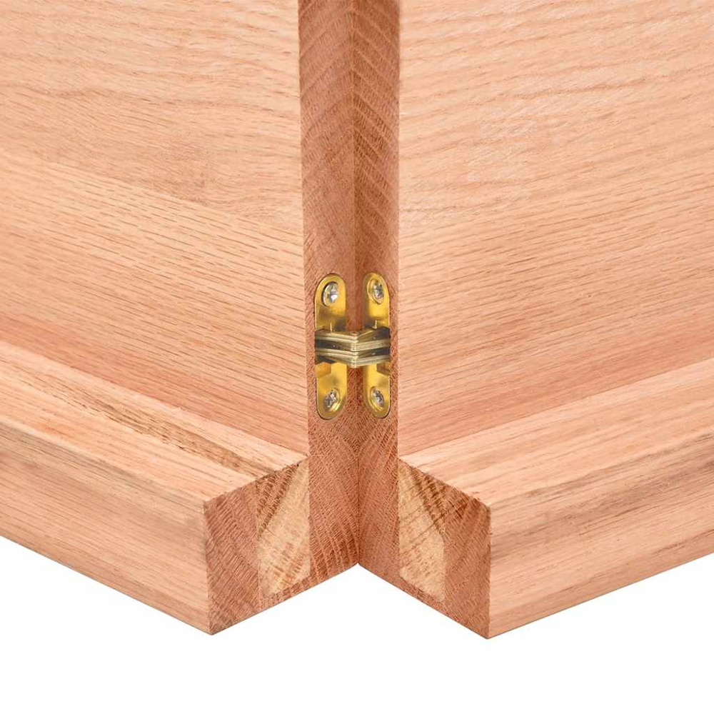 vidaXL 120cm Light Brown Treated Solid Oak Wood Floating Wall Shelf Image 3