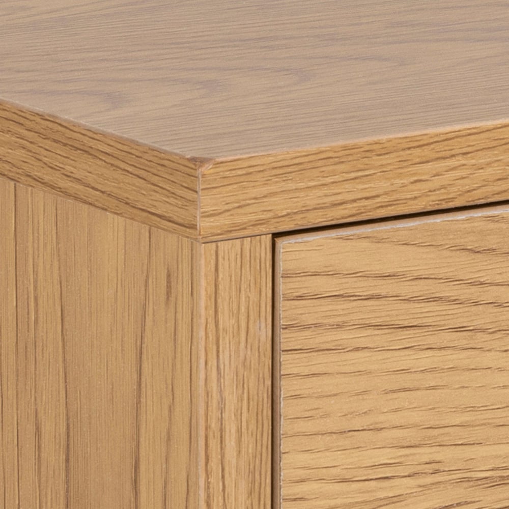 Florence Cholet Single Drawer Single Shelf Oak Square Bedside Table Image 5