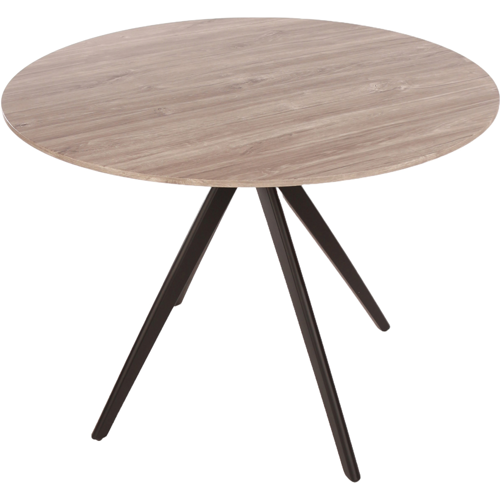 Core Products Aspen 4 Seater Round Dining Set Grey Oak and Grey Image 2
