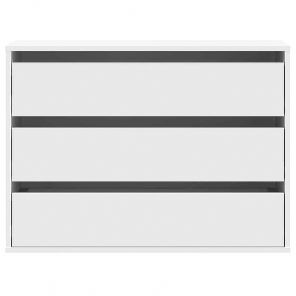 vidaXL 3 Drawer White Wooden Chest of Drawers Image 3