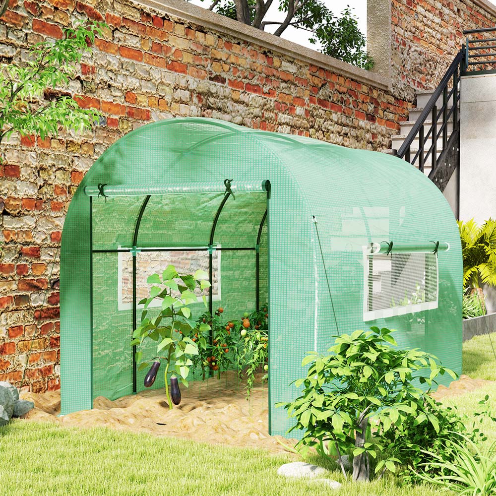 Outsunny 6.5 x 9.8ft Polytunnel Greenhouse with Door and Mesh Window Image 2