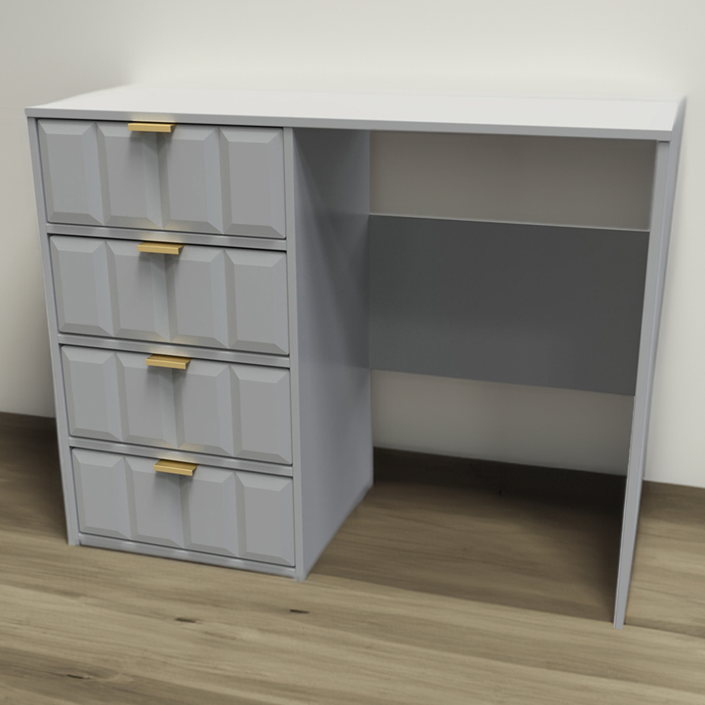 Crowndale Cube 4 Drawer Dusk Grey Dressing Table Ready Assembled Image 1