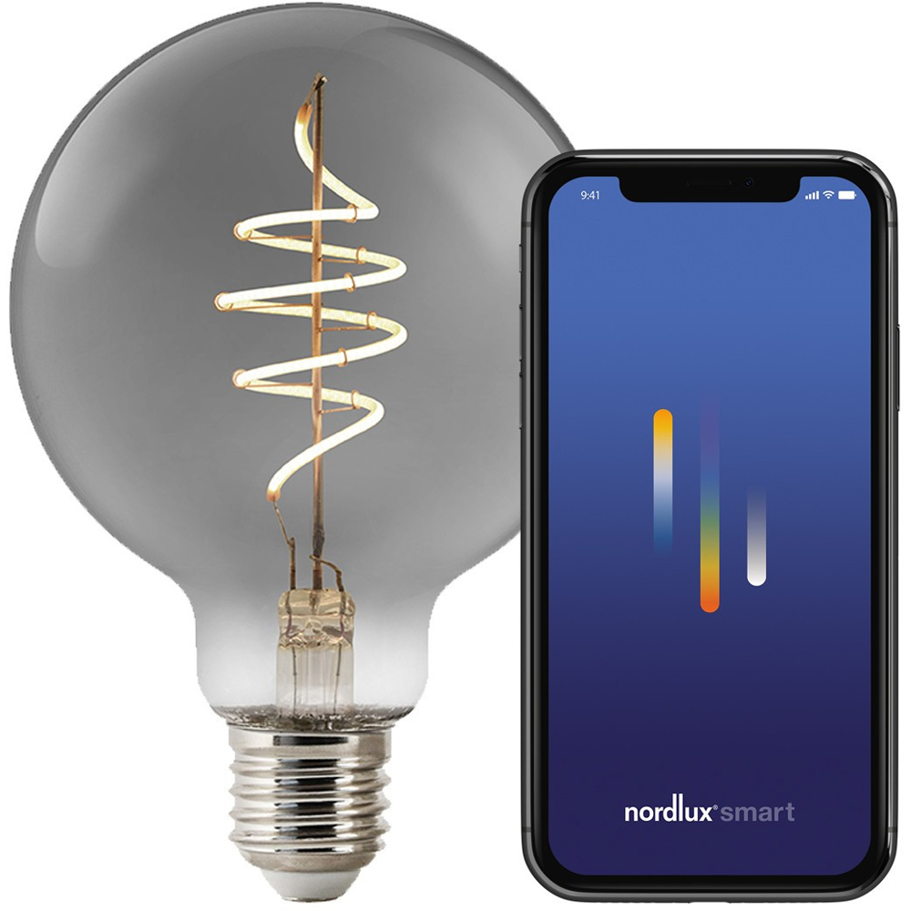 Nordlux Smart G95 E27 100 Lumen Smoked Light Bulb Image 2