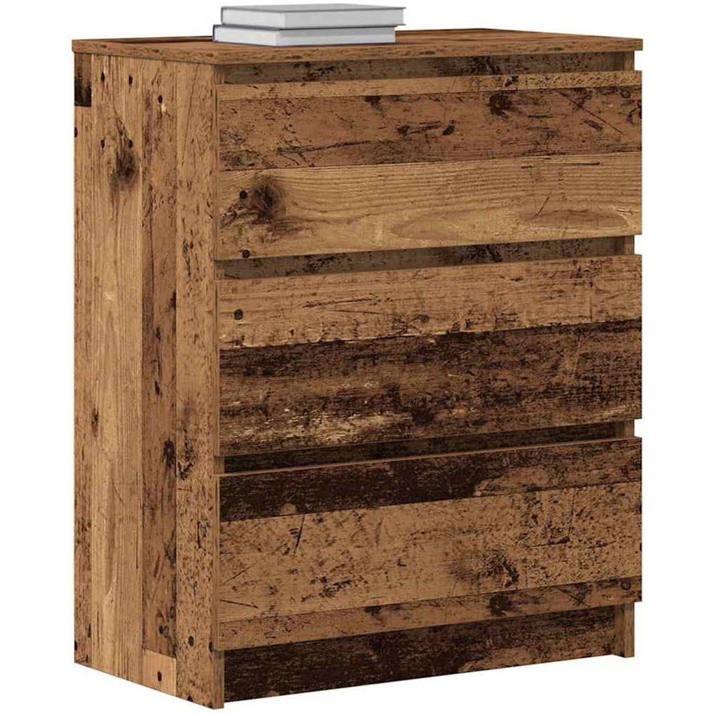 vidaXL 3 Drawer Old Wood Small Sideboard Image 4