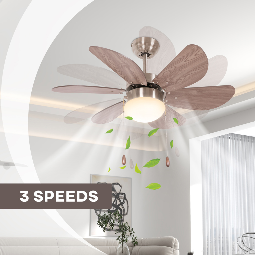 Portland Walnut Brown Ceiling Fan with LED Image 4