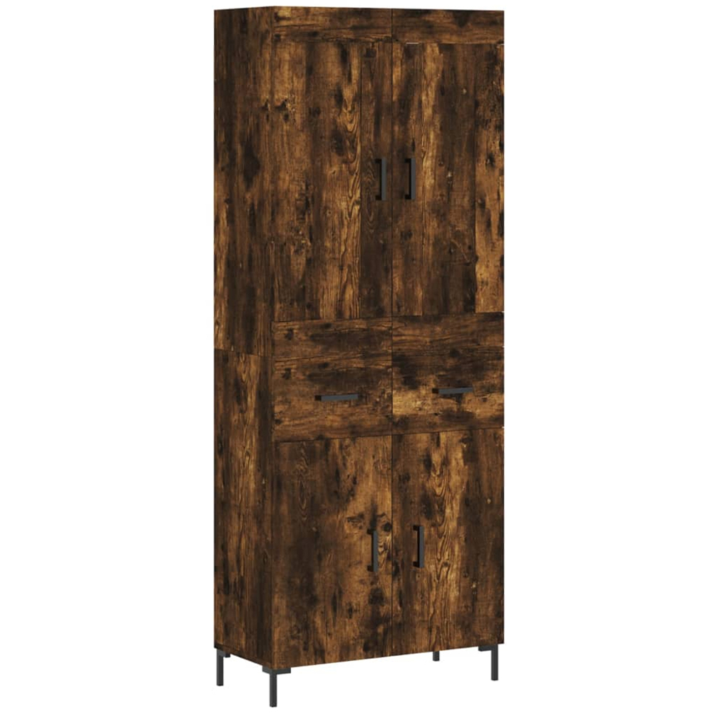 vidaXL 4 Door 2 Drawer Smoked Oak Highboard Image 2