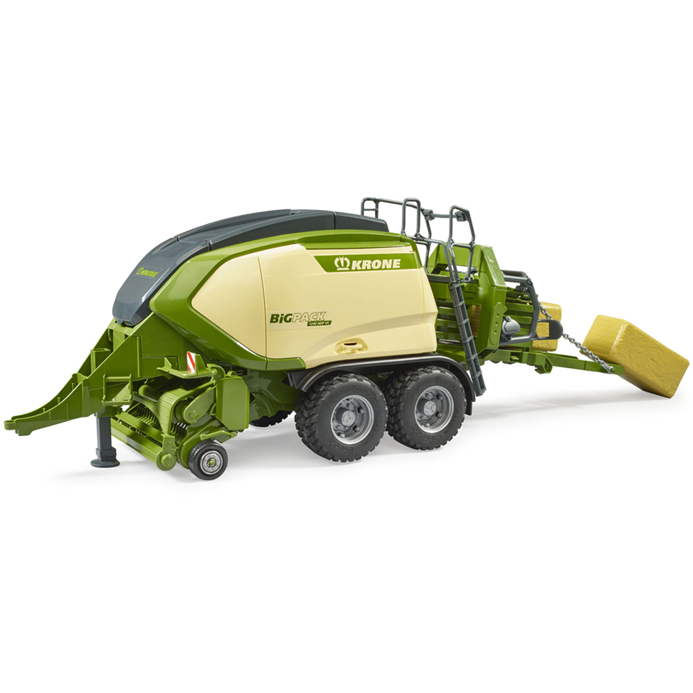Bruder Kids Krone BiG Pack 1290 HDP VC Playset Model with 2 Square Hay Bales Image 5