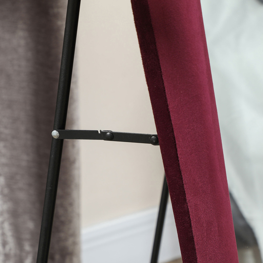Portland Wine Red Velvet Frame Irregular Full Length Mirror 160 x 50cm Image 5