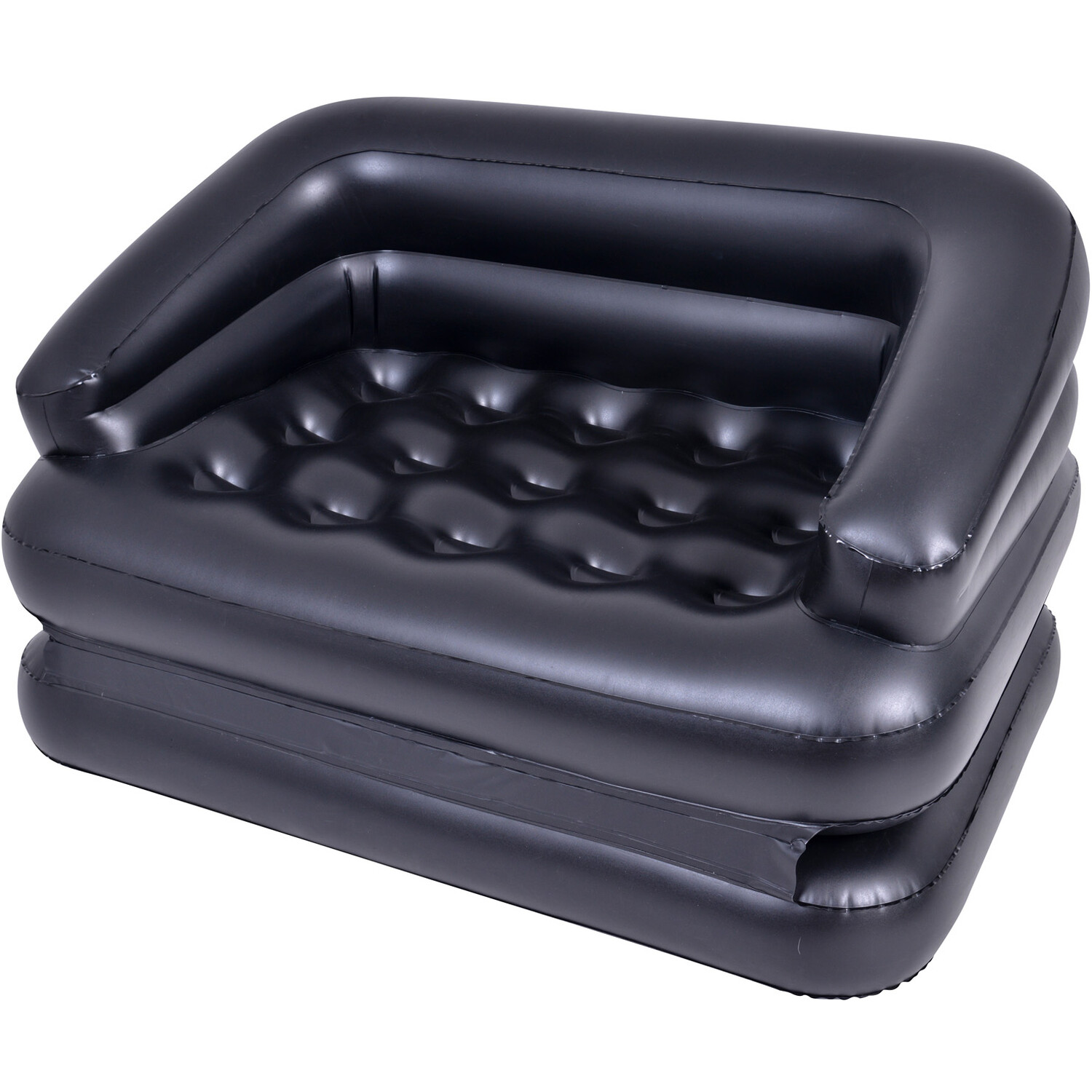 Avenli Black Inflatable Flocked Sofa Bed Image 1