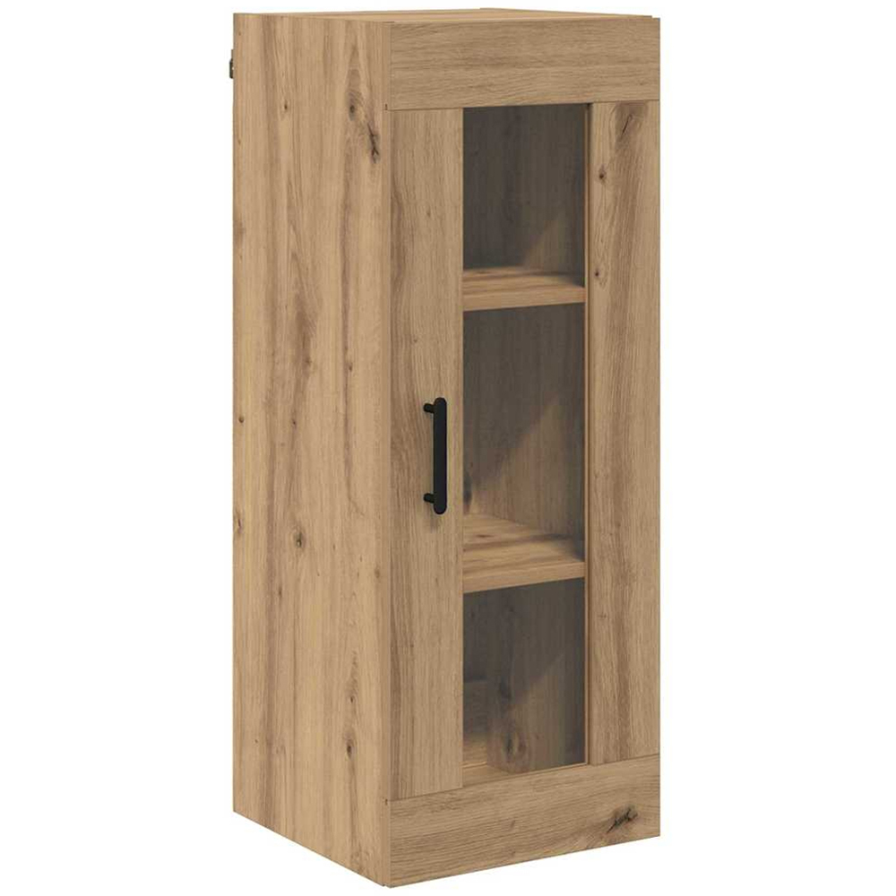 vidaXL Single Glass Door 3 Drawer Artisan Oak Highboard Image 5
