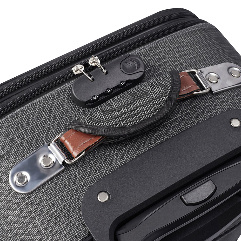 H&O Direct 20inch Grey Softshell Luggage with Combination Lock Image 5