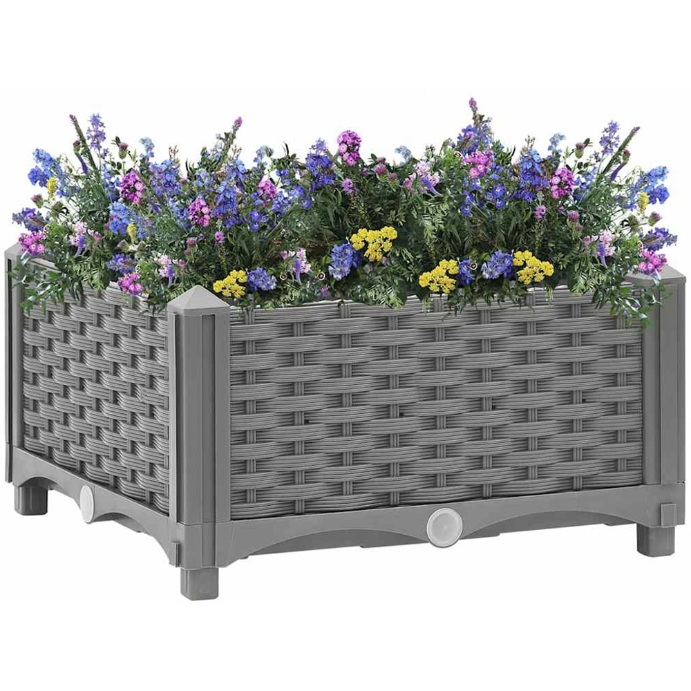 vidaXL Grey Polypropylene Raised Garden Bed 23 x 40 x 40cm Image 2