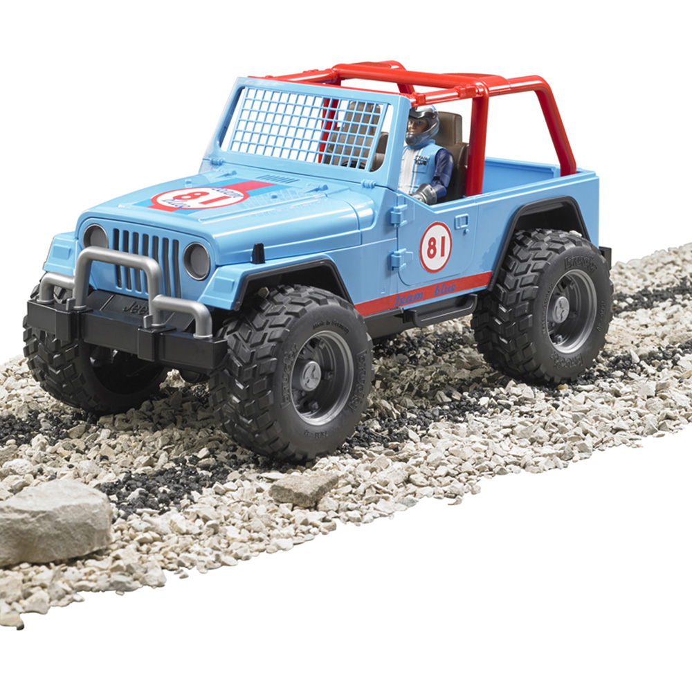 Bruder Kids Blue Jeep Cross Country Racer with Driver Playset Model Image 6