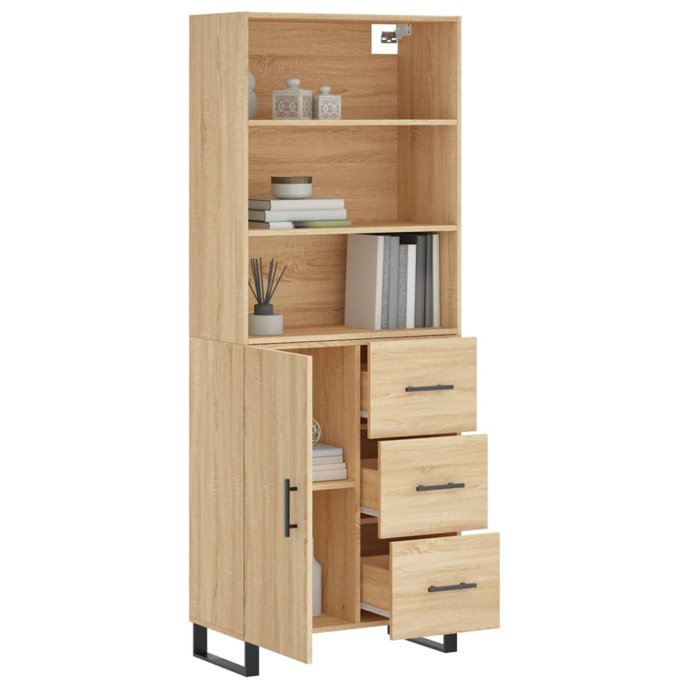 vidaXL Single Door 3 Drawer 3 Shelf Sonoma Oak Highboard Image 3