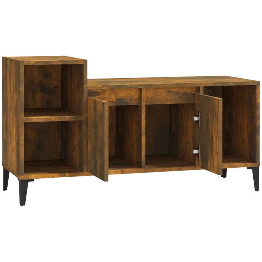 vidaXL 2 Door 3 Shelf Smoked Oak TV Cabinet Image 6