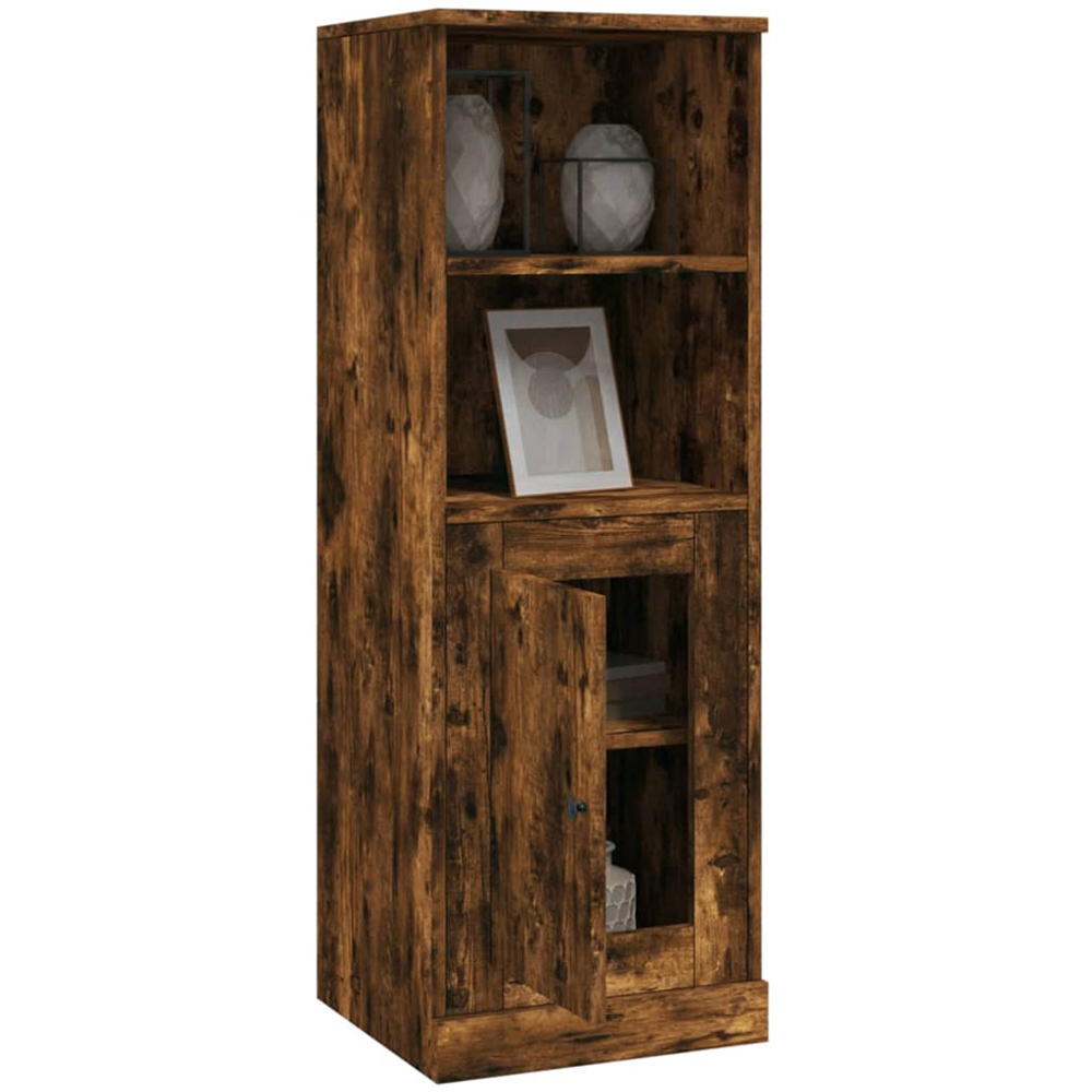 vidaXL Single Door 2 Shelf Smoked Oak Highboard Image 5