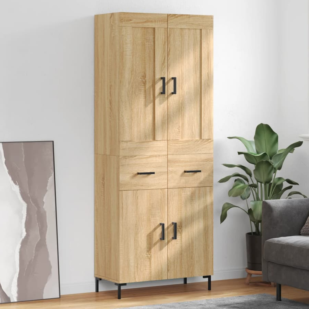 vidaXL 4 Door 2 Drawer 7 Shelf Sonoma Oak Highboard Image 1