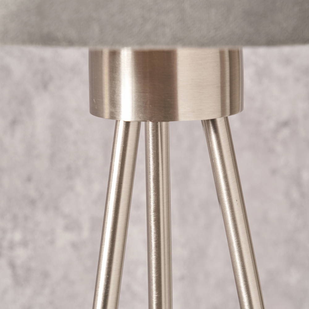 Pacific Lifestyle Houston Brushed Silver Metal Tripod Floor Lamp Image 3