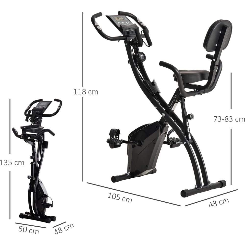 HOMCOM 2 in 1 Magnetic Resistance Folding Exercise Bike Image 9