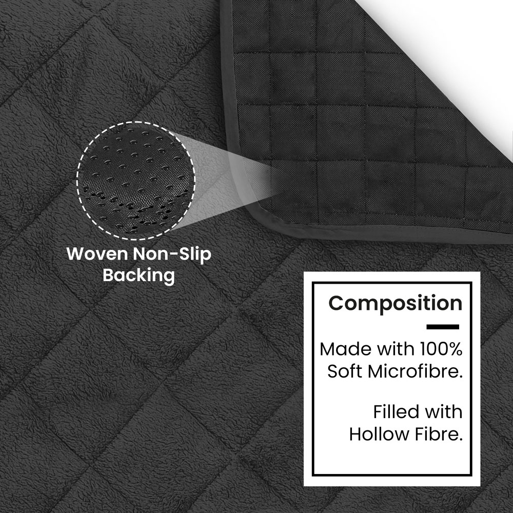 Homerepublic Charcoal Teddy Fabric Water-Repellent Sofa Chair Protector with Elasticated Straps Image 3