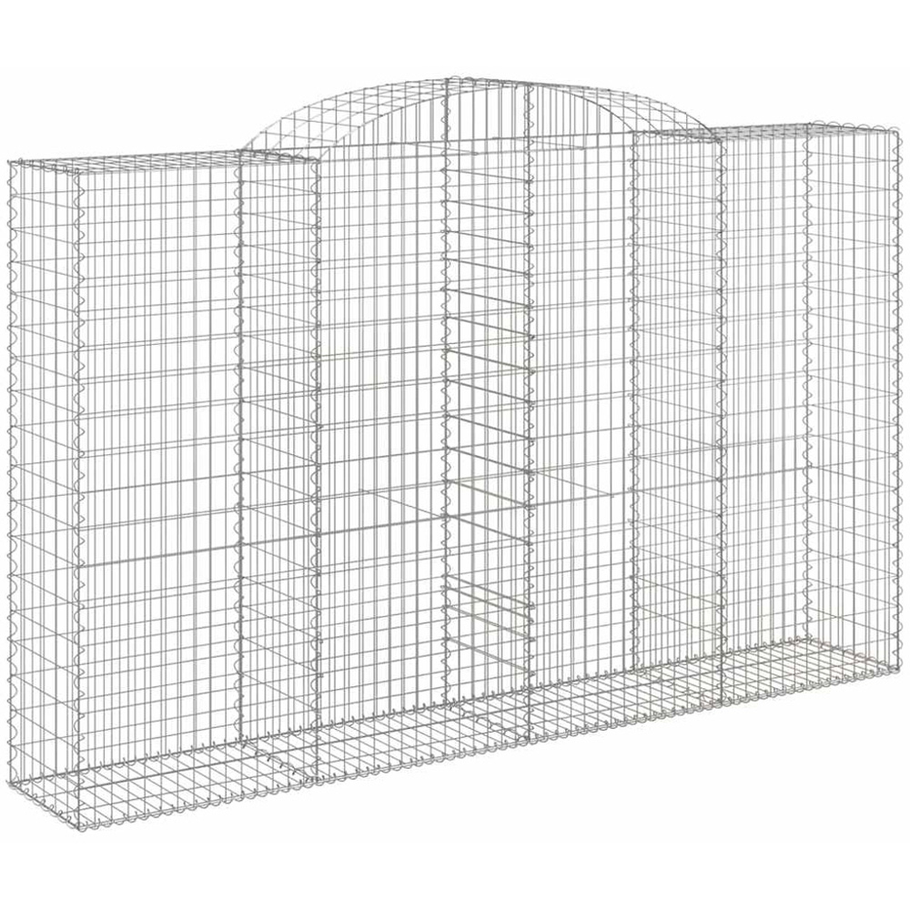 vidaXL Silver Galvanised Iron Arched Gabion Basket 300 x 50 x 180/200cm 15 Pack Image 1