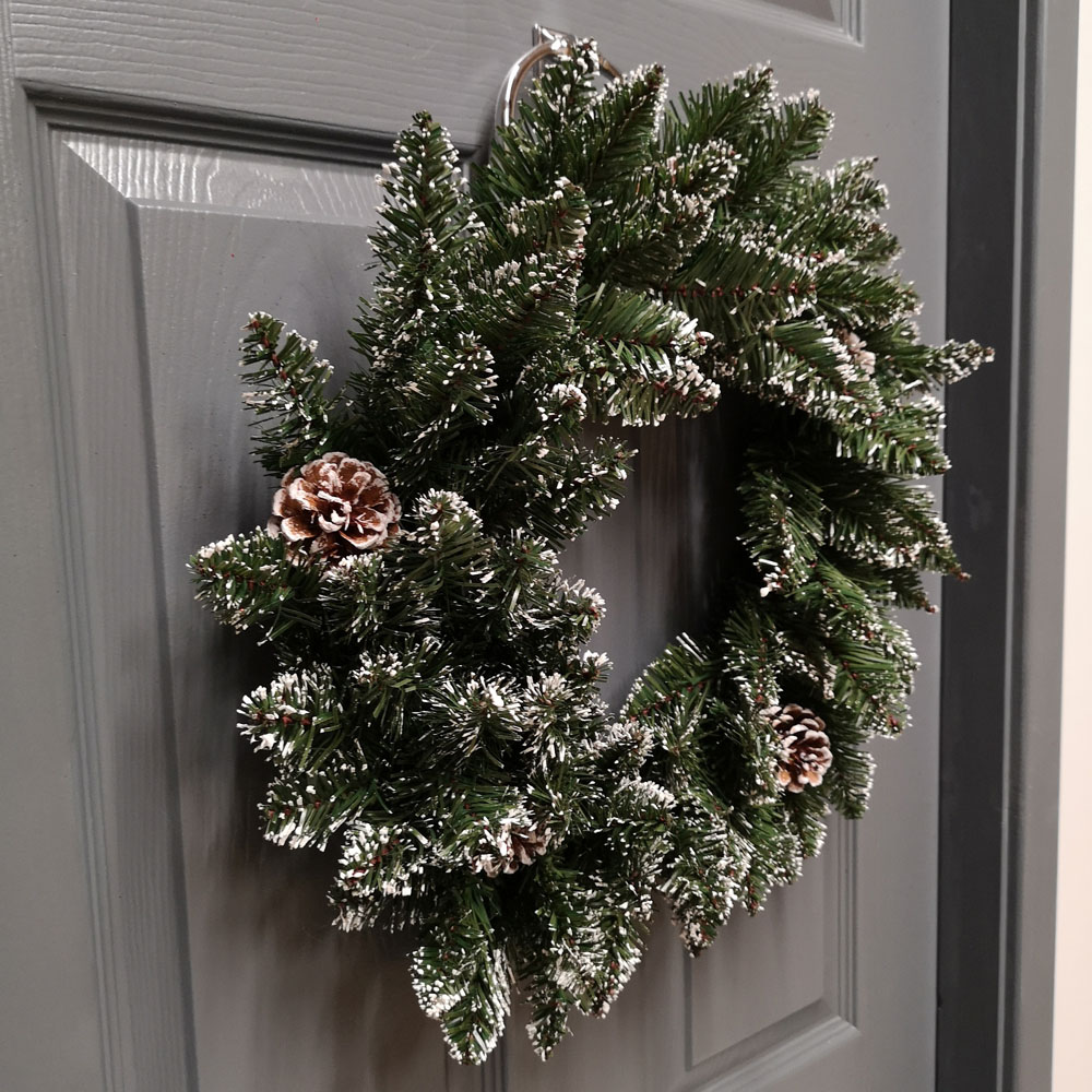 Premier Rocky Mountain Snow Tipped Christmas Wreath 50cm Image 5