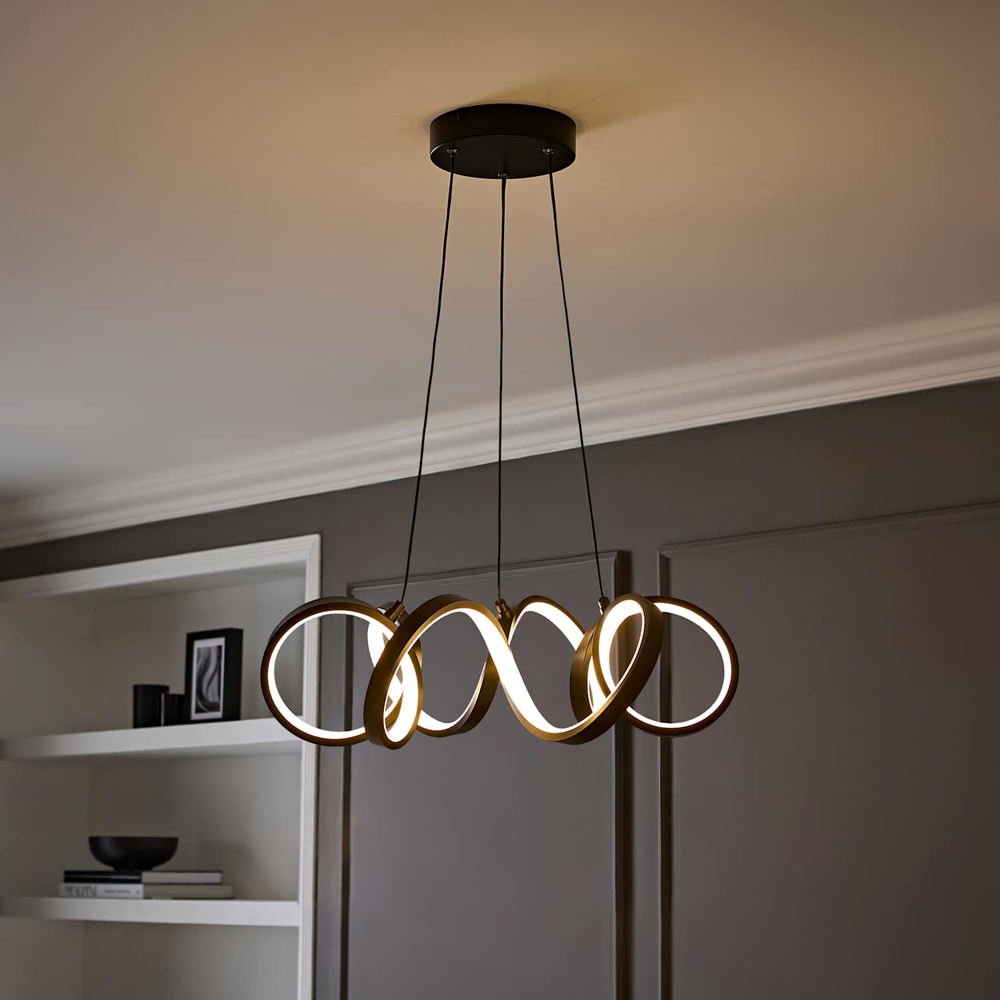 ValueLights Infinity Black Round Wiggle Integrated LED Ceiling Pendant Light Image 6