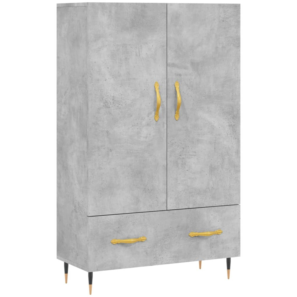 vidaXL 2 Door Single Drawer Concrete Grey Highboard Image 2