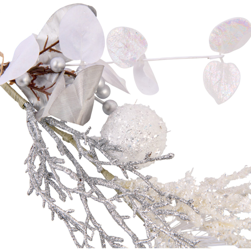 Frosted White and Silver Christmas Garland Image 4