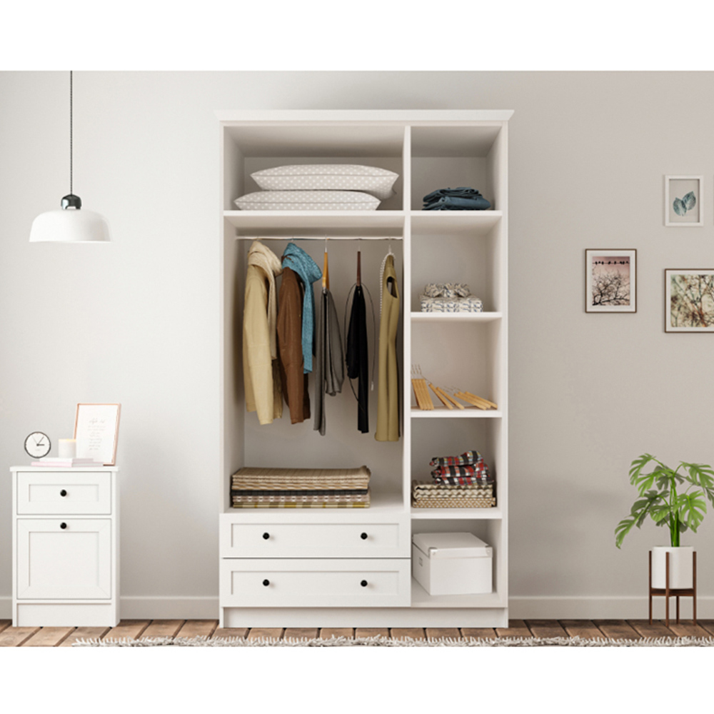 Evu DAISY 3 Doors 2 Drawers White Wardrobe Image 5
