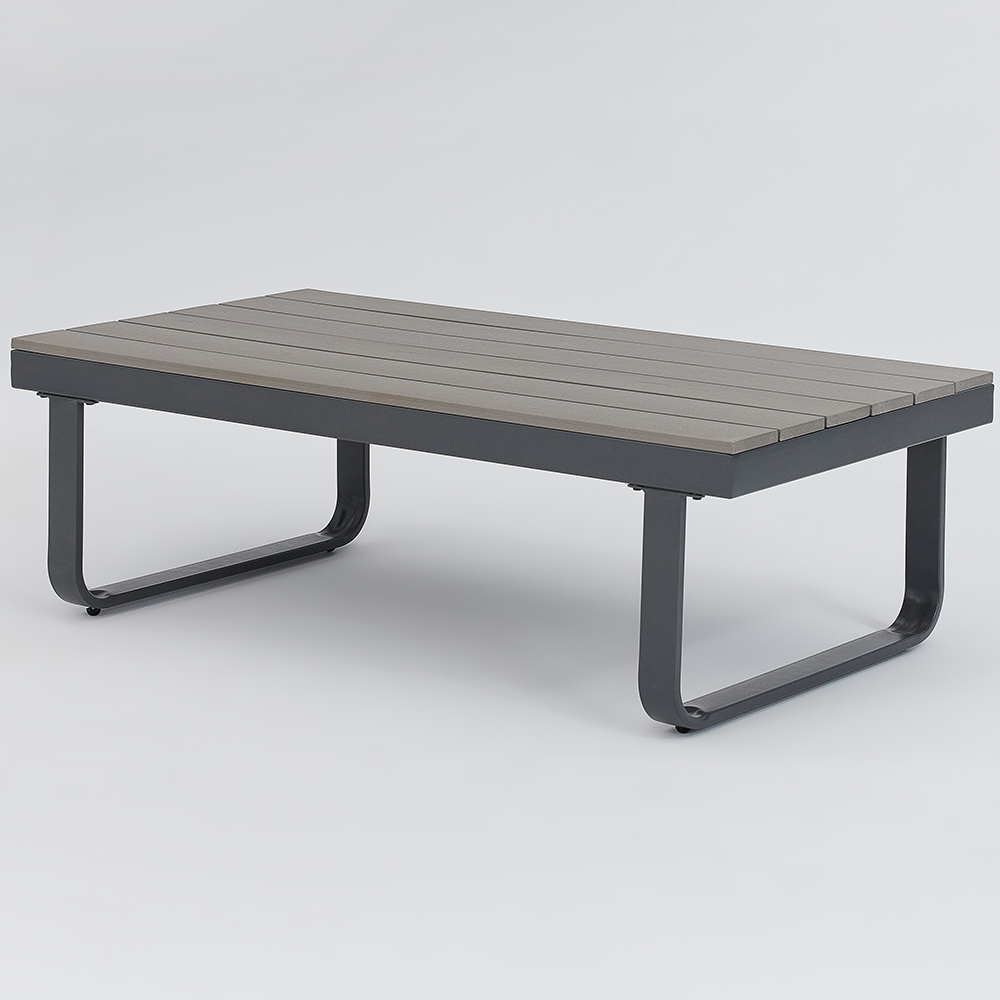 Home Detail Bali 5 Seater Grey Steel L Shape Garden Sofa Set with Built in Table Image 4