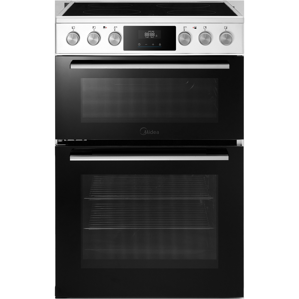 Midea MFO24EME4R118-WH White 60cm Double Oven Freestanding Cooker with Ceramic Hob Image 3
