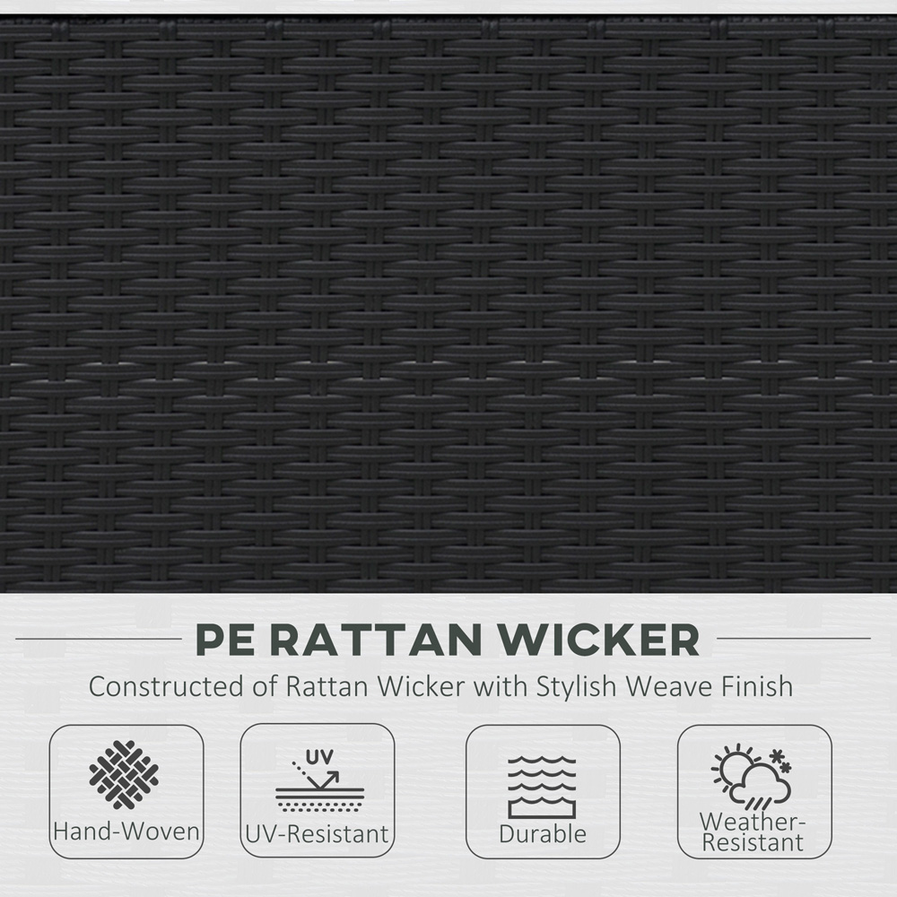 Outsunny 4 Seater Black and Grey PE Rattan Sofa Lounge Set Image 4