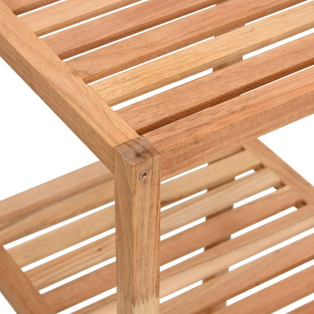 vidaXL 2 Shelf Brown Solid Wood Walnut Bathroom Shelf Image 5